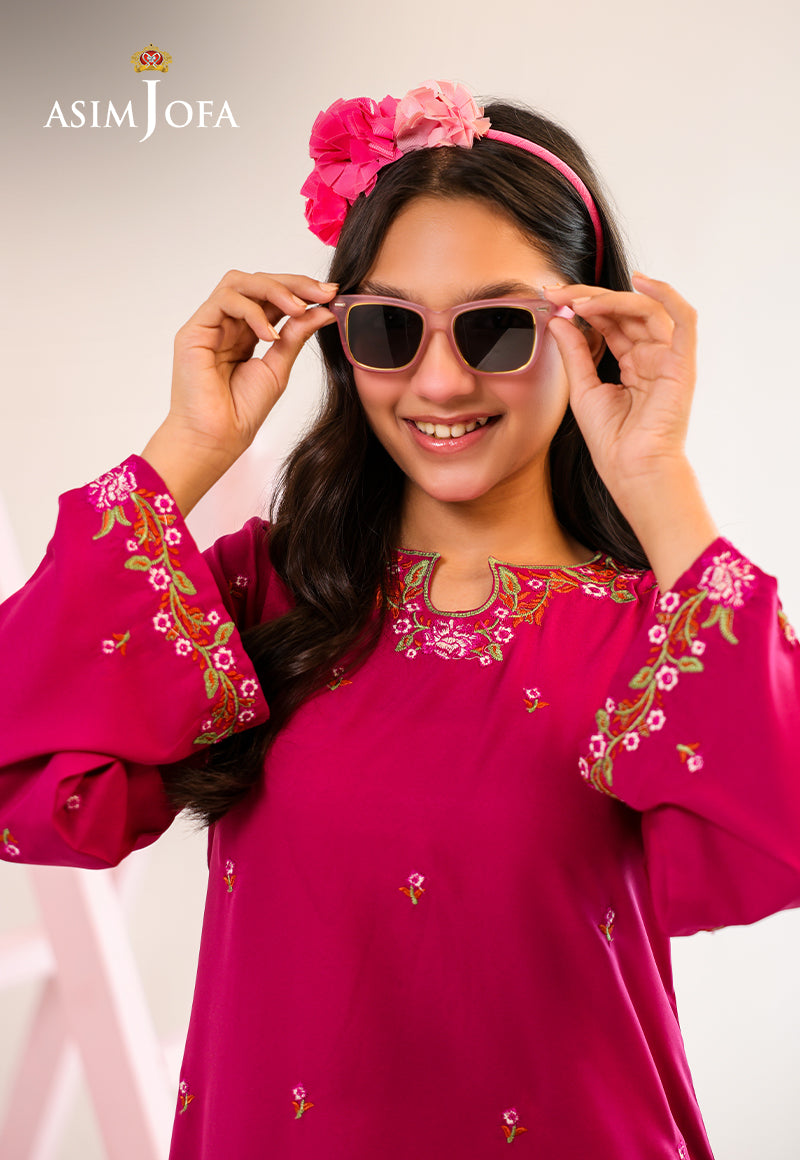 AJKLP-10 Embroidered Malai Silk Stitched 2 Pcs