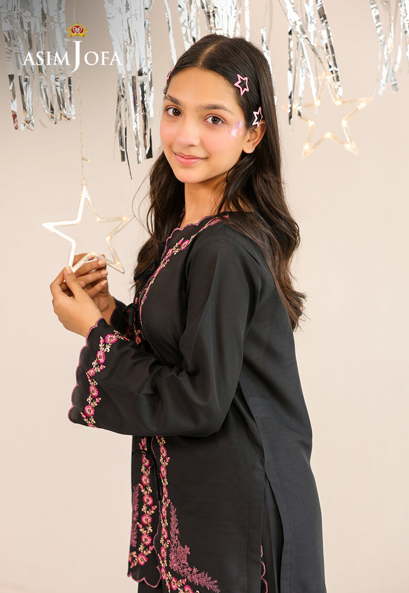 AJKLP-05 Embroidered Twisted Silk Stitched 2 Pcs