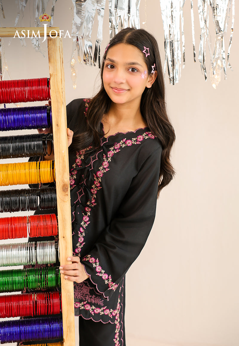 AJKLP-05 Embroidered Twisted Silk Stitched 2 Pcs