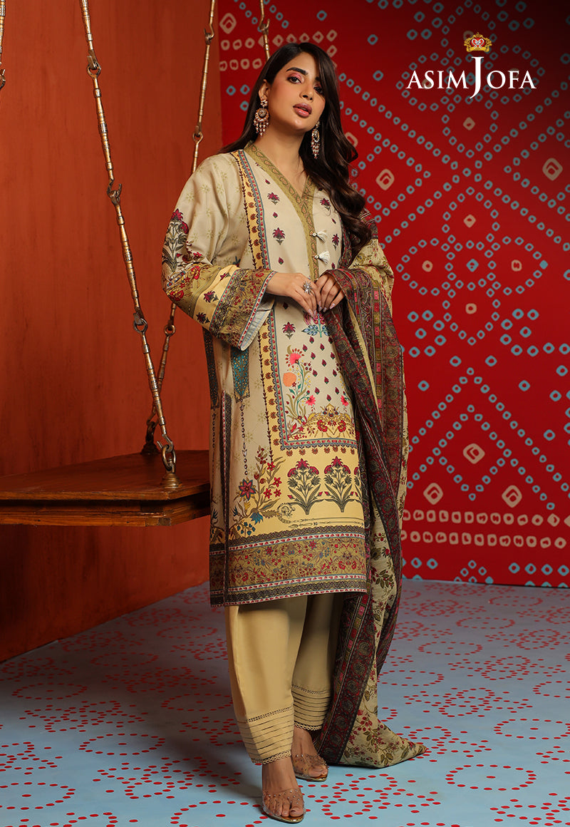 Ajso-92 Unstitched 2 Pcs Shirt Dupatta