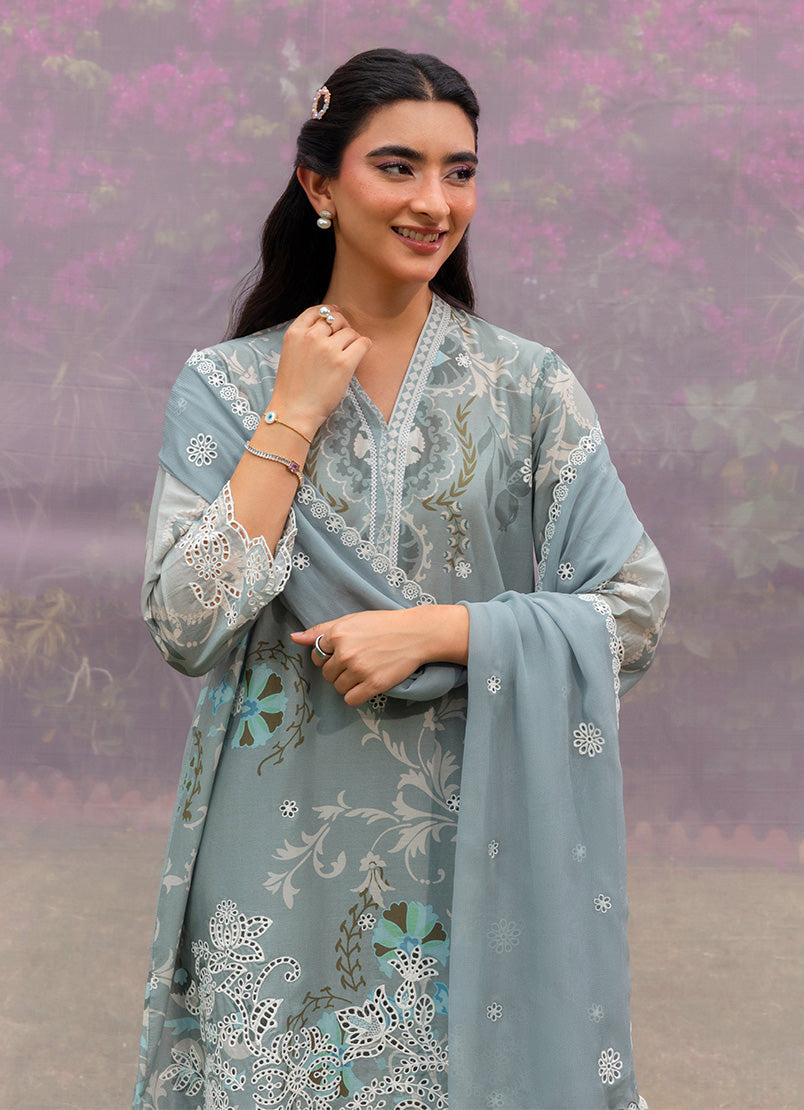 Printed Embroidered 3 PC Suit - 16831201351020