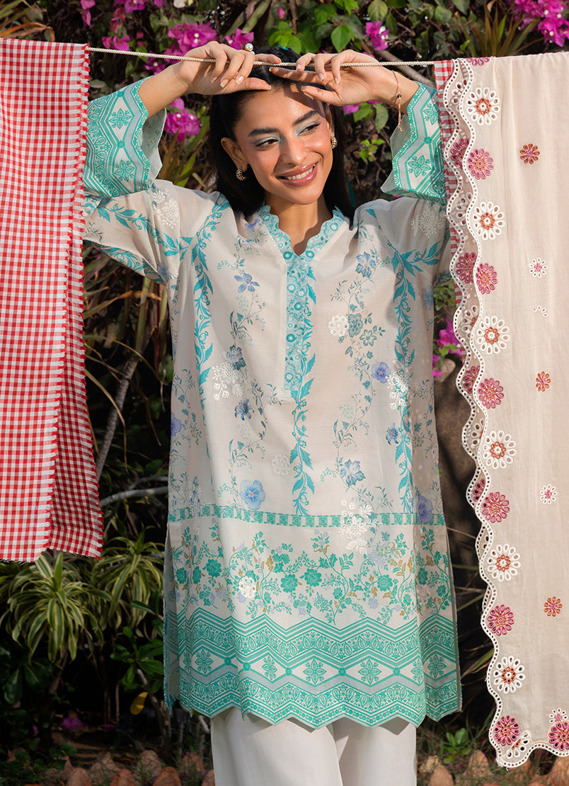 Printed Embroidered Shirt - 16124201207020