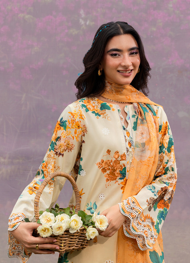 Printed Embroidered 3 PC Suit - 16908201501020