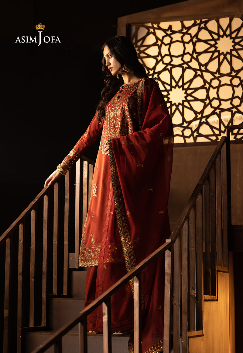 AJLLF-18 Embroidered Silk 3 Pcs