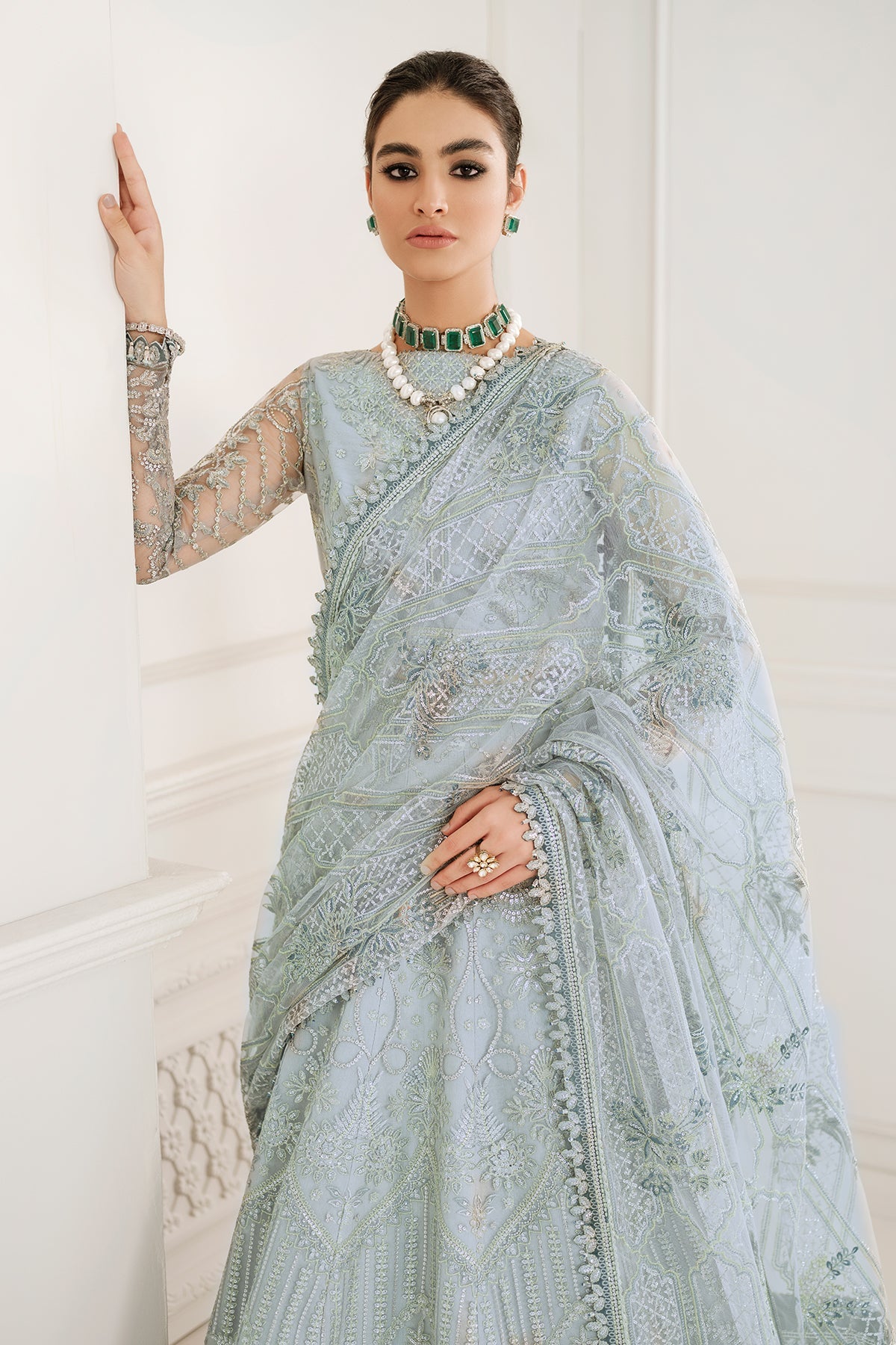 EMBROIDERED NET CH10-05 STITCHED