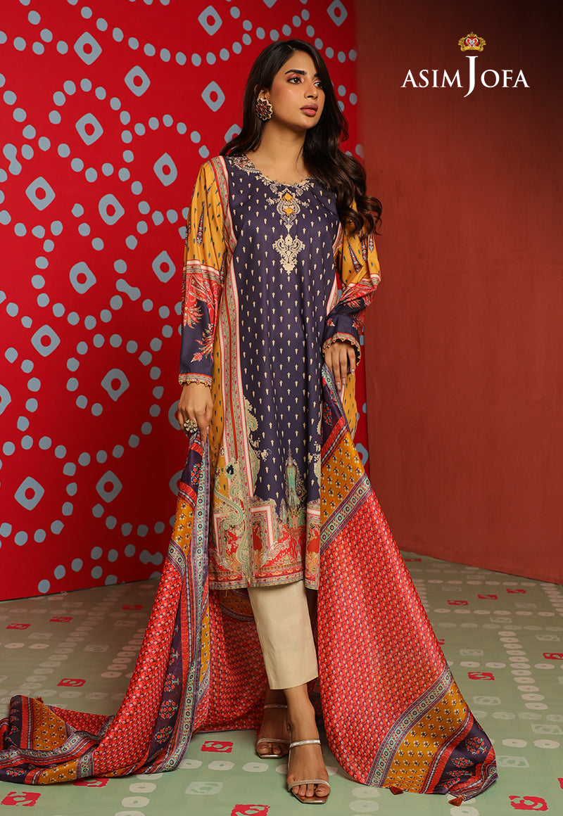 Ajso-148 Unstitched 2 Pcs Shirt Dupatta