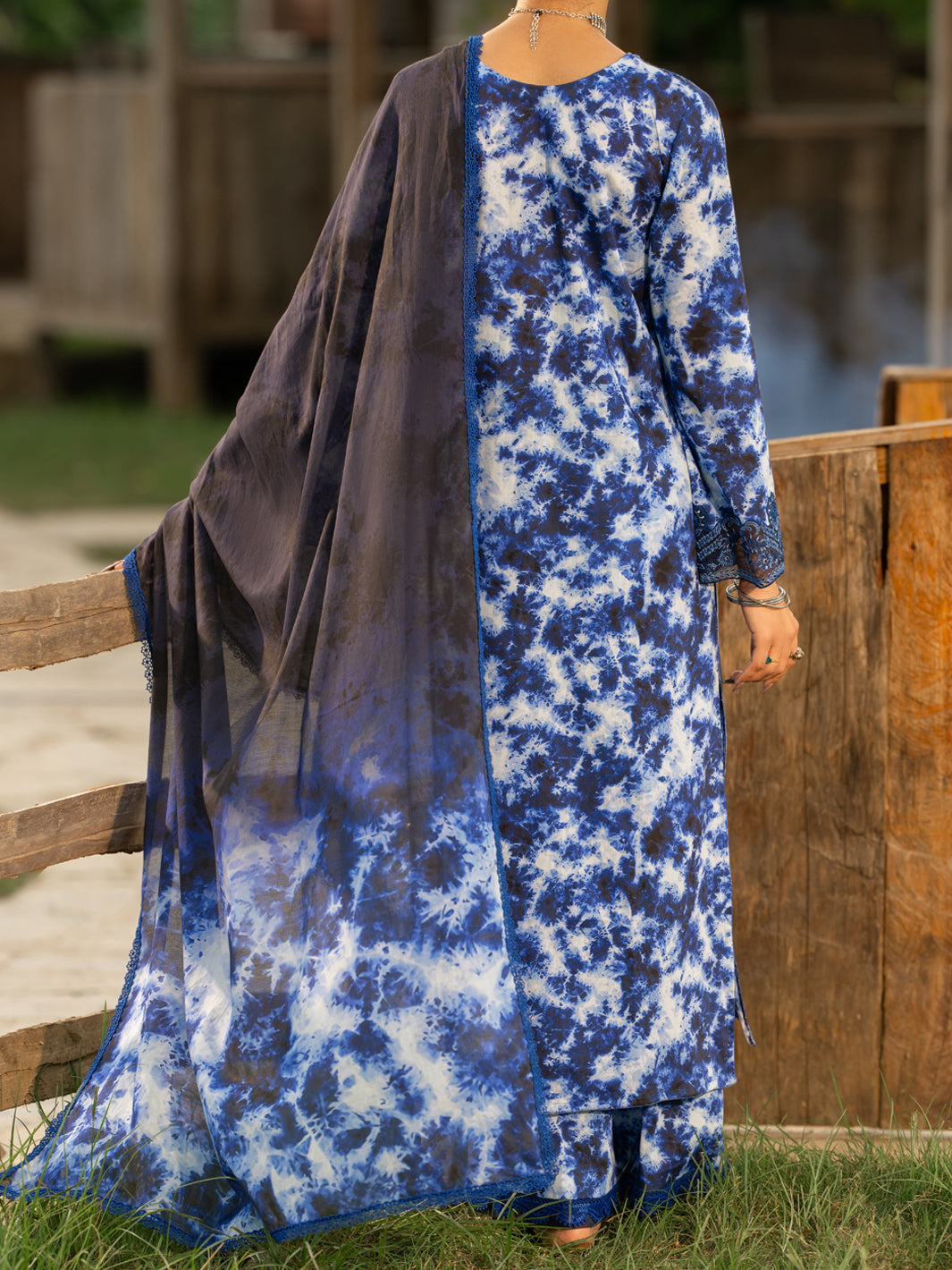 Blue Cambric 3Pc Stitched - AWP-3PS-939