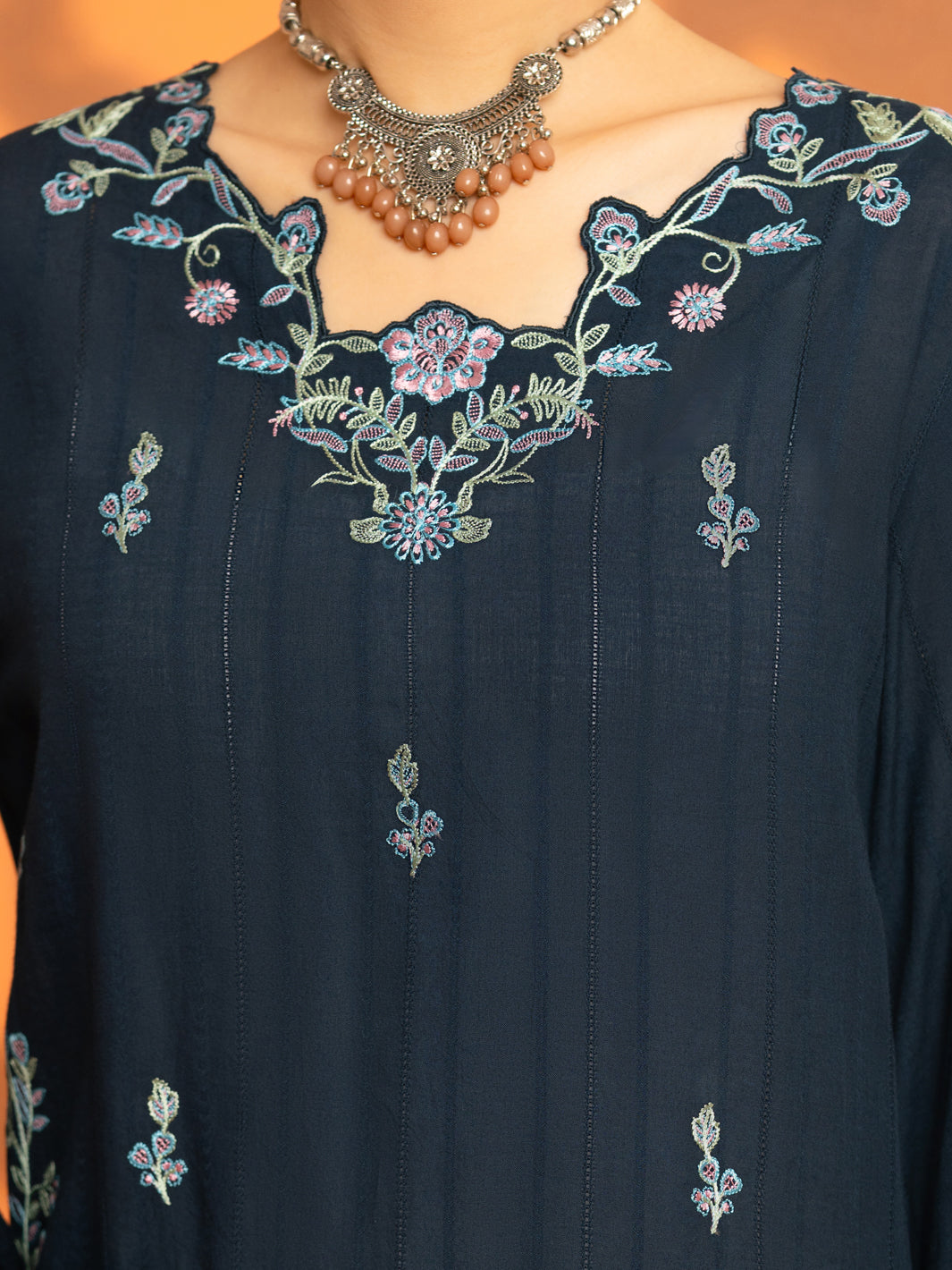 Blue Lino Kara Stitched 3Pc - AWP-3PS-963