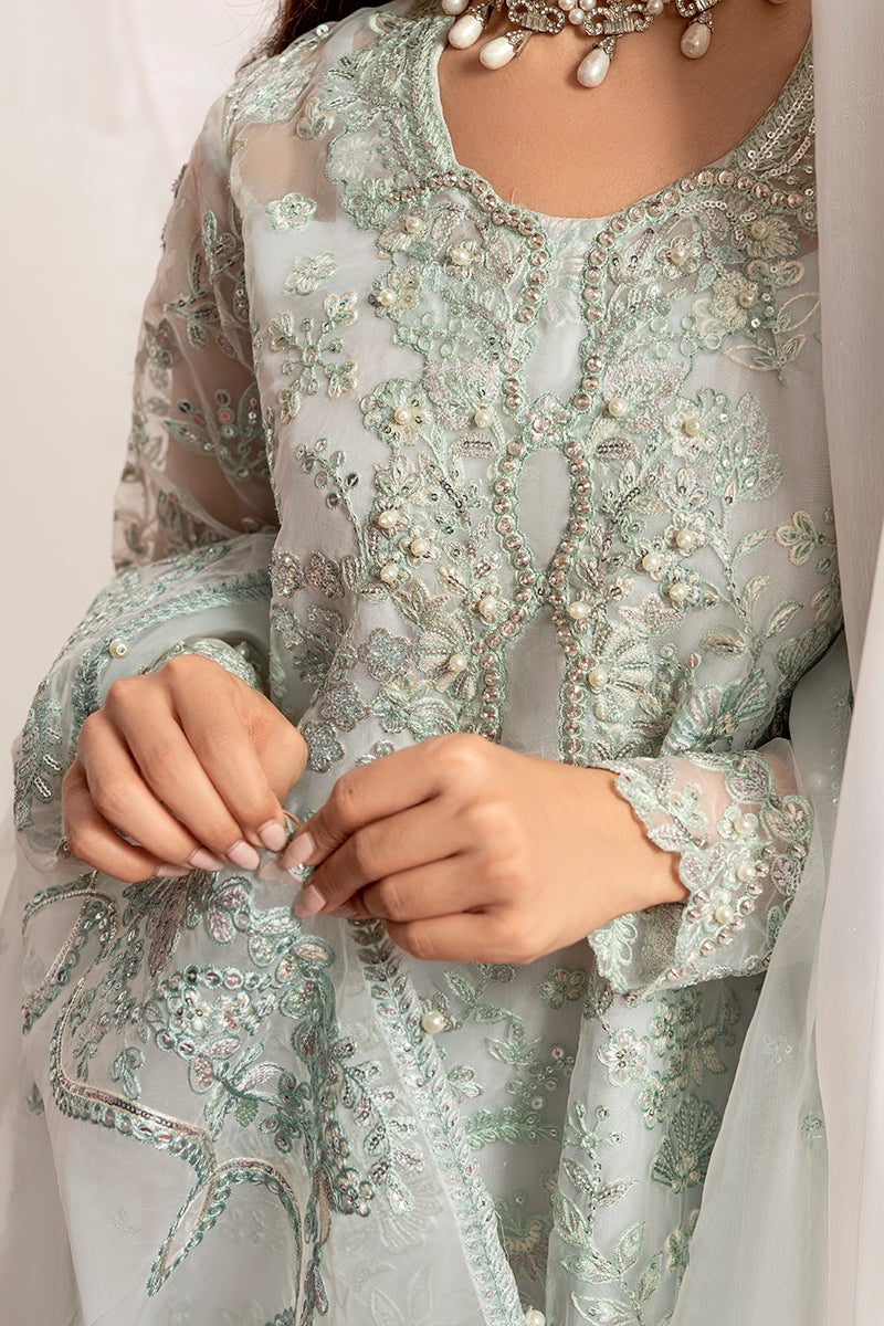 MAH-JABEEN-3PC ORGANZA EMBROIDERED PRET