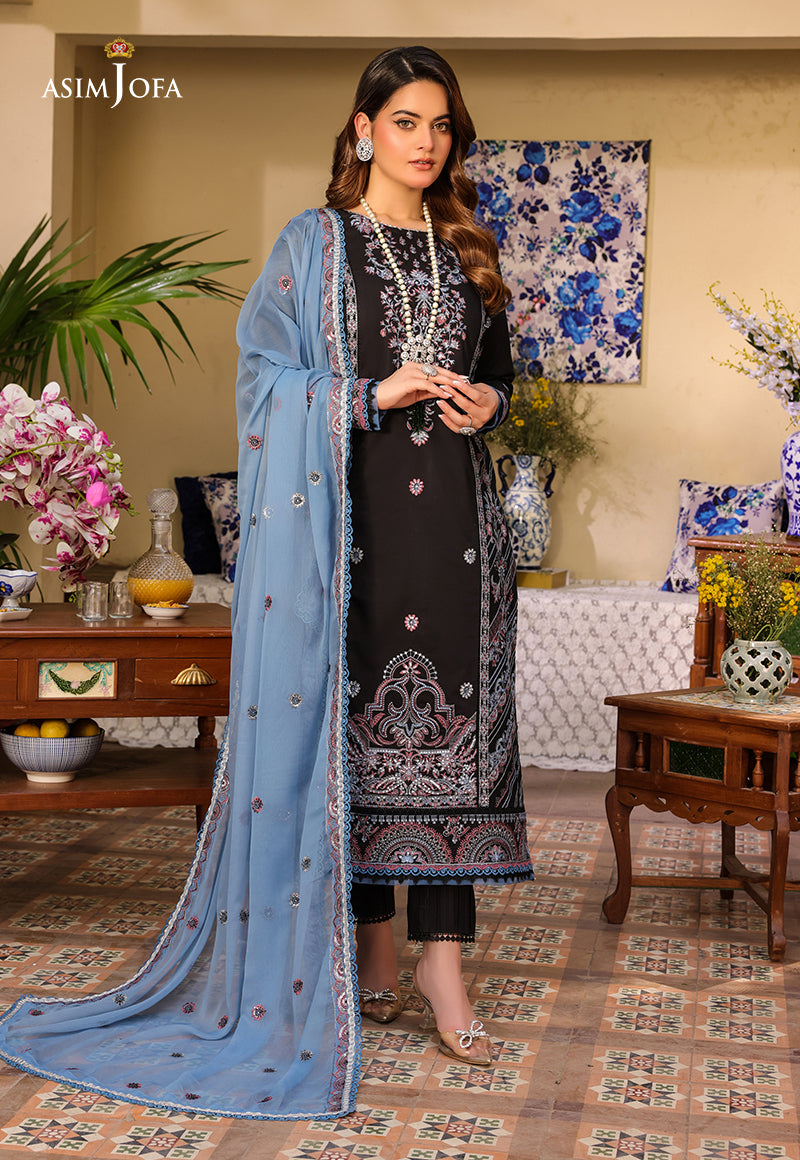 AJZBD-09 EMBROIDERED STITCHED 3 PCS