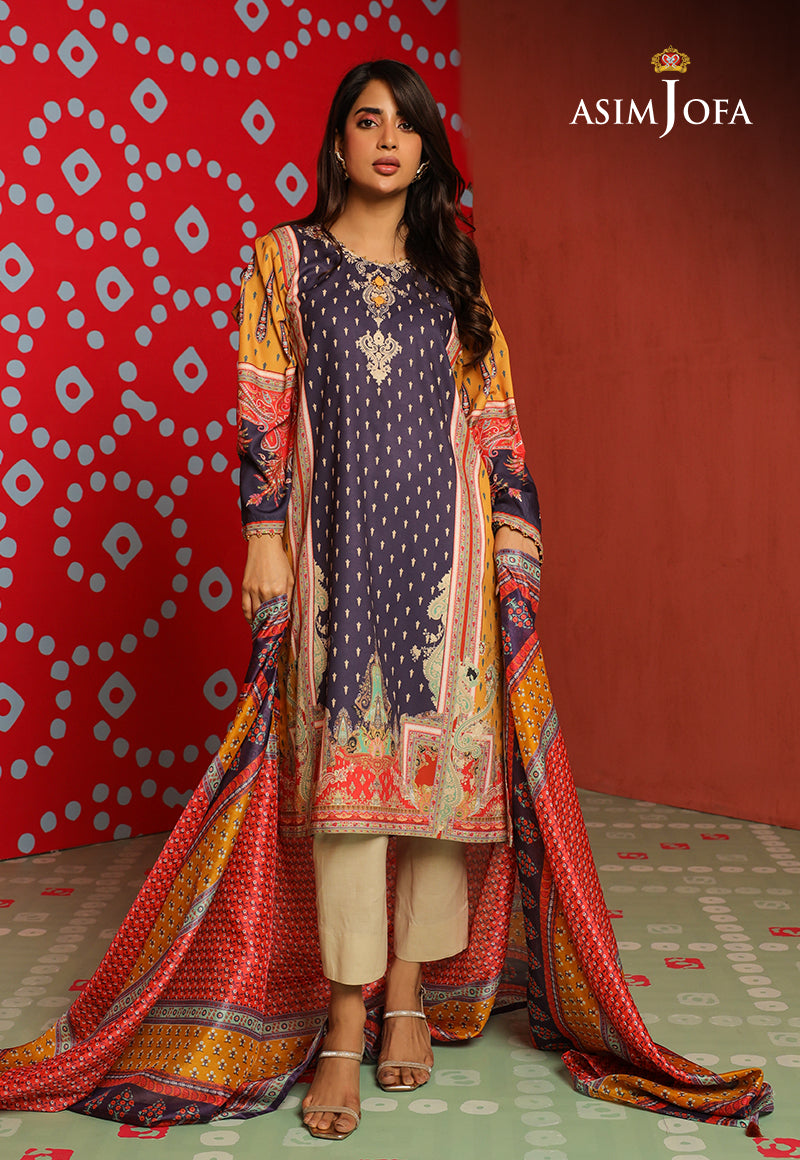 Ajso-148 Unstitched 2 Pcs Shirt Dupatta