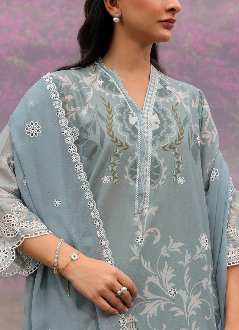Printed Embroidered 3 PC Suit - 16831201351020