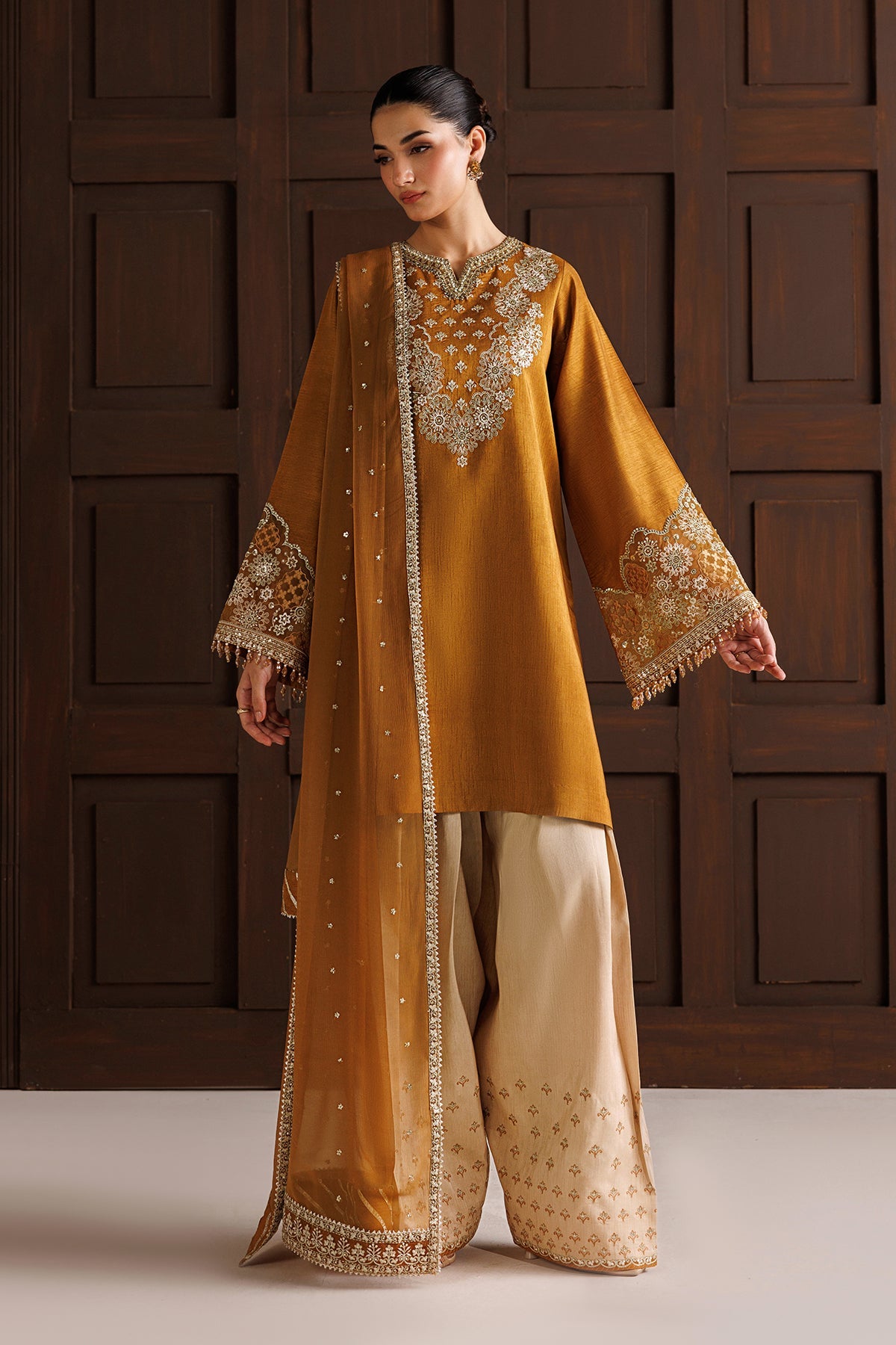 EMBROIDERED RAW SILK PR-1370