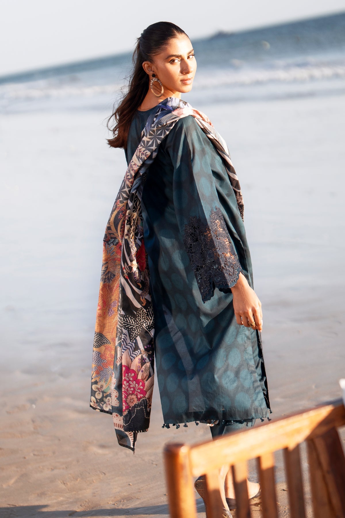 EMBROIDERED PRINTED LAWN UF-4063