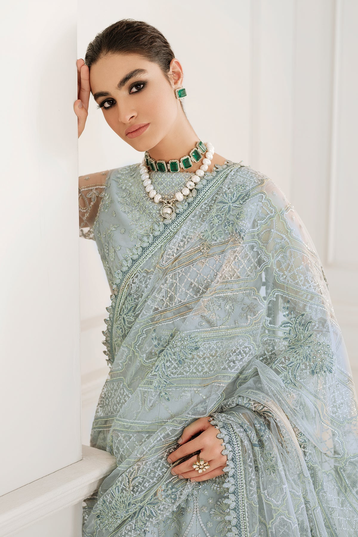 EMBROIDERED NET CH10-05 STITCHED