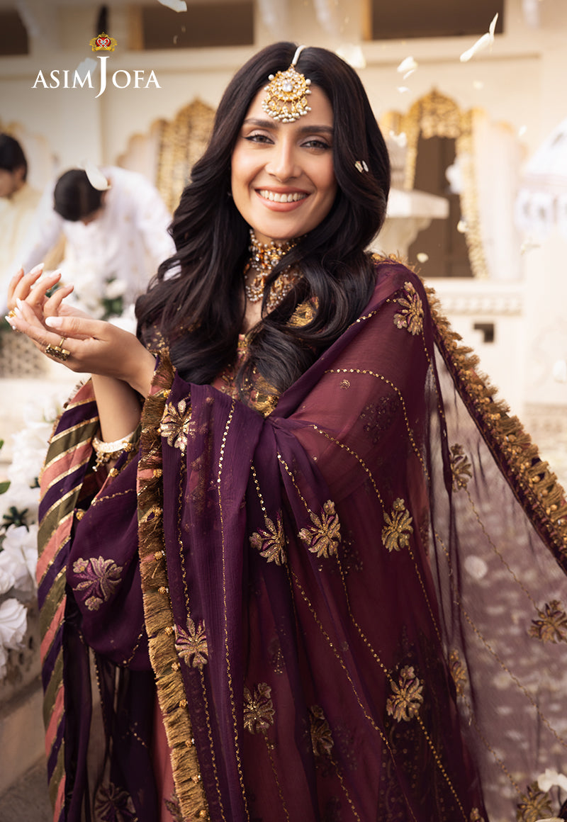 AJSHD-13 EMBROIDERED CHIFFON STITCHED 2 PCS