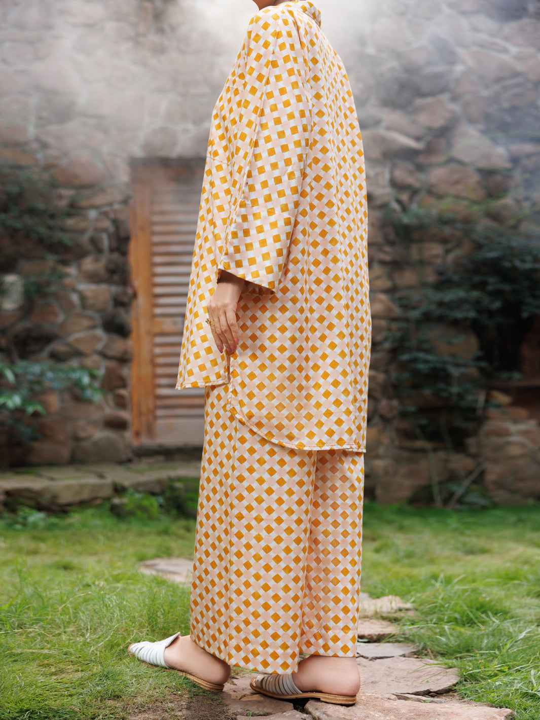 Mustard Cotton Co-Ord Set - AWP-2PS-SLKS-1060