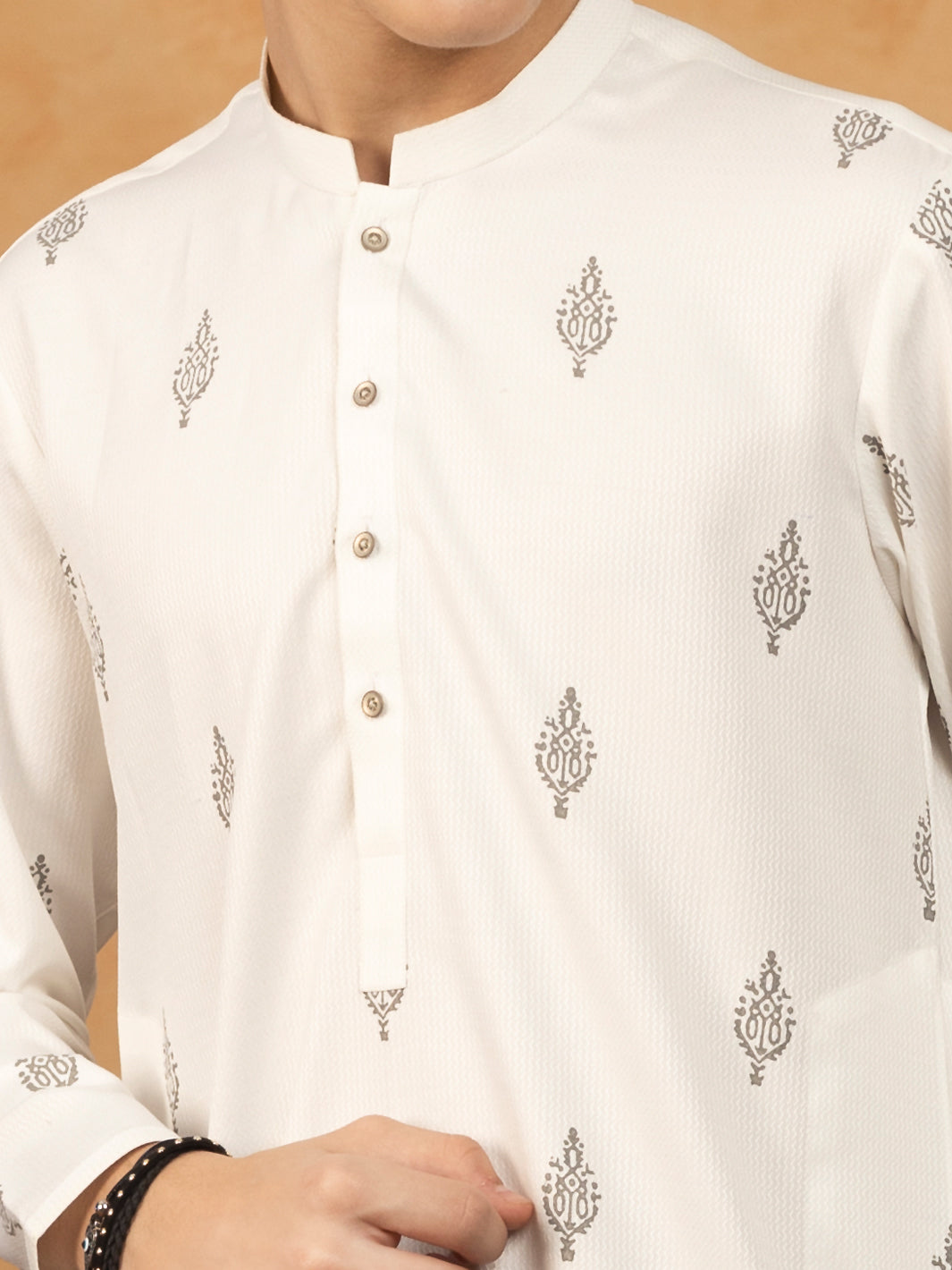 White Blended Kurta - ALT-K-047A