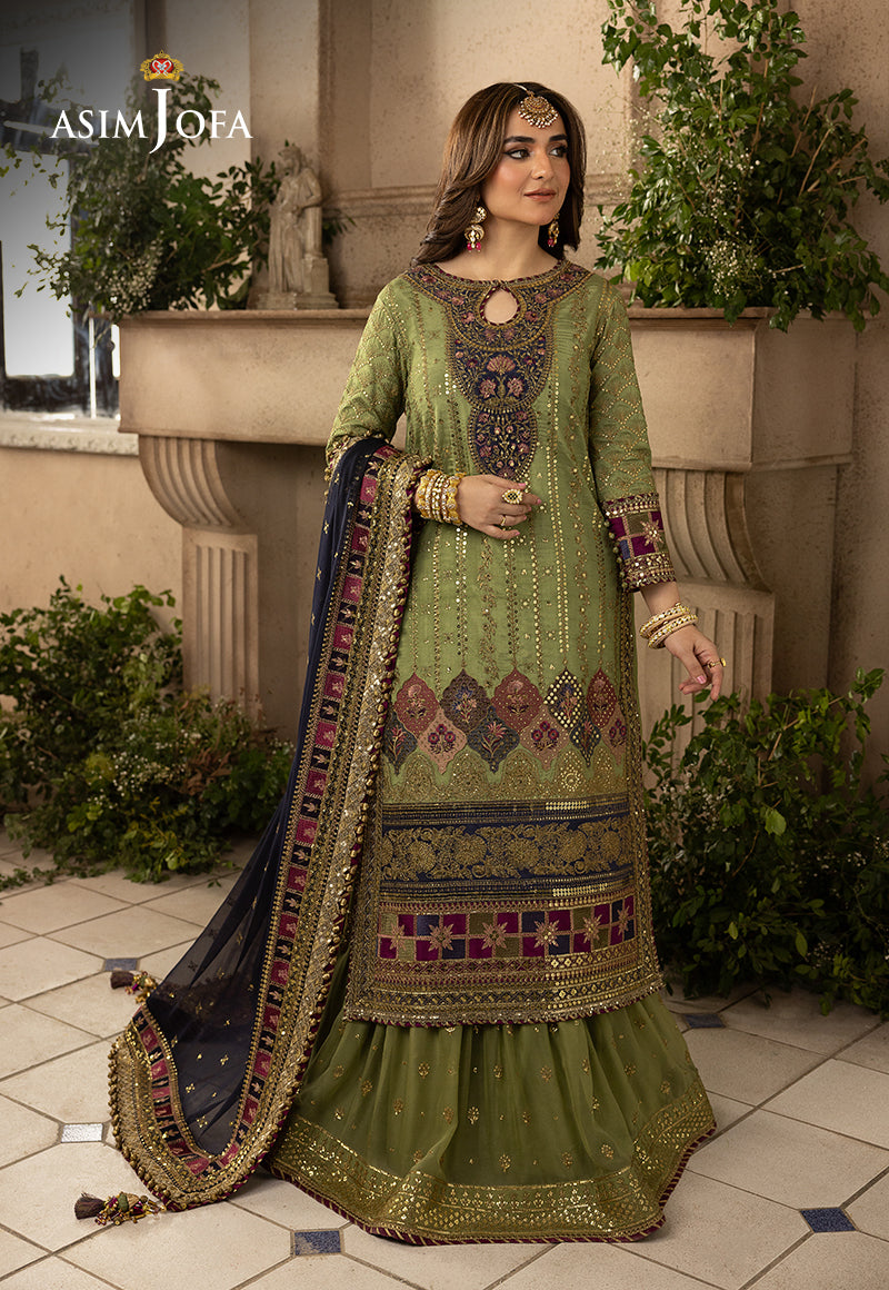 AJNB-12 EMBROIDERED VISCOSE RAW SILK 3 PCS