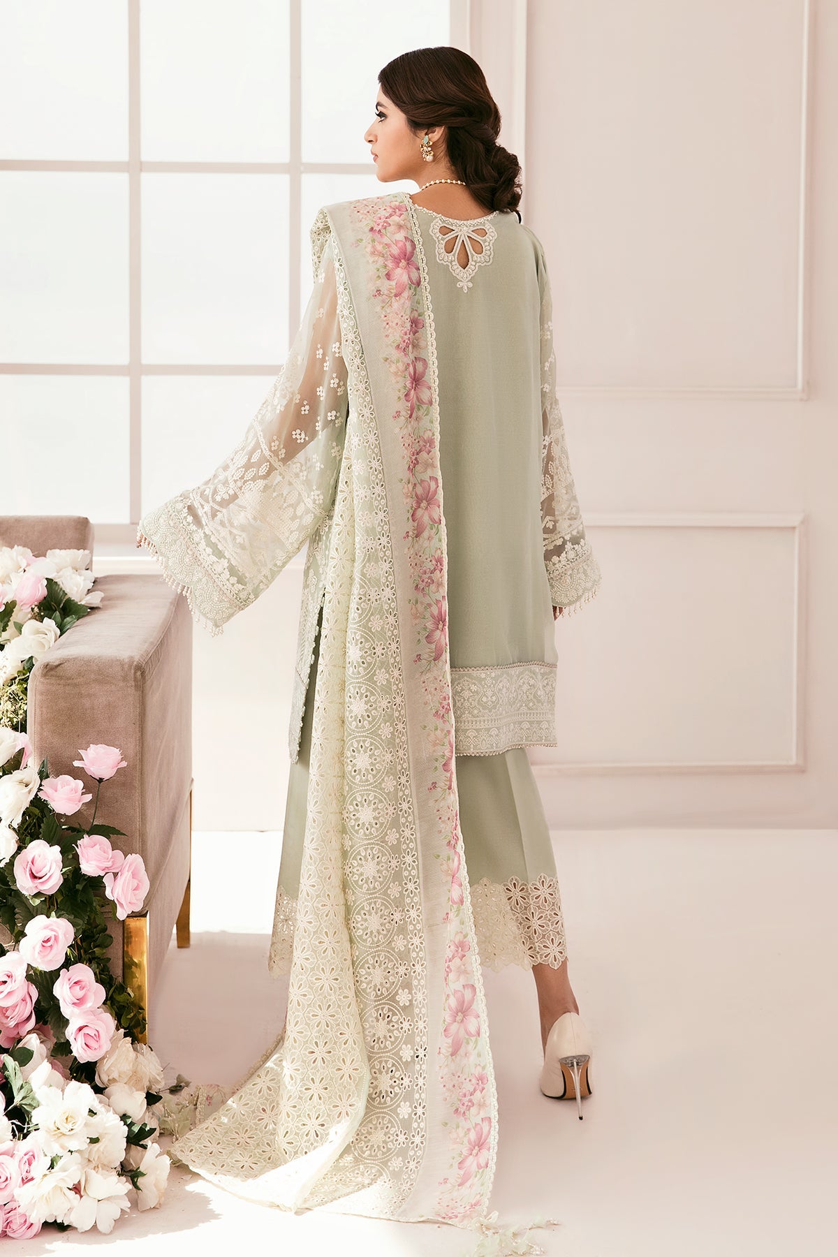 EMBROIDERED CHIFFON CH11-01 STITCHED