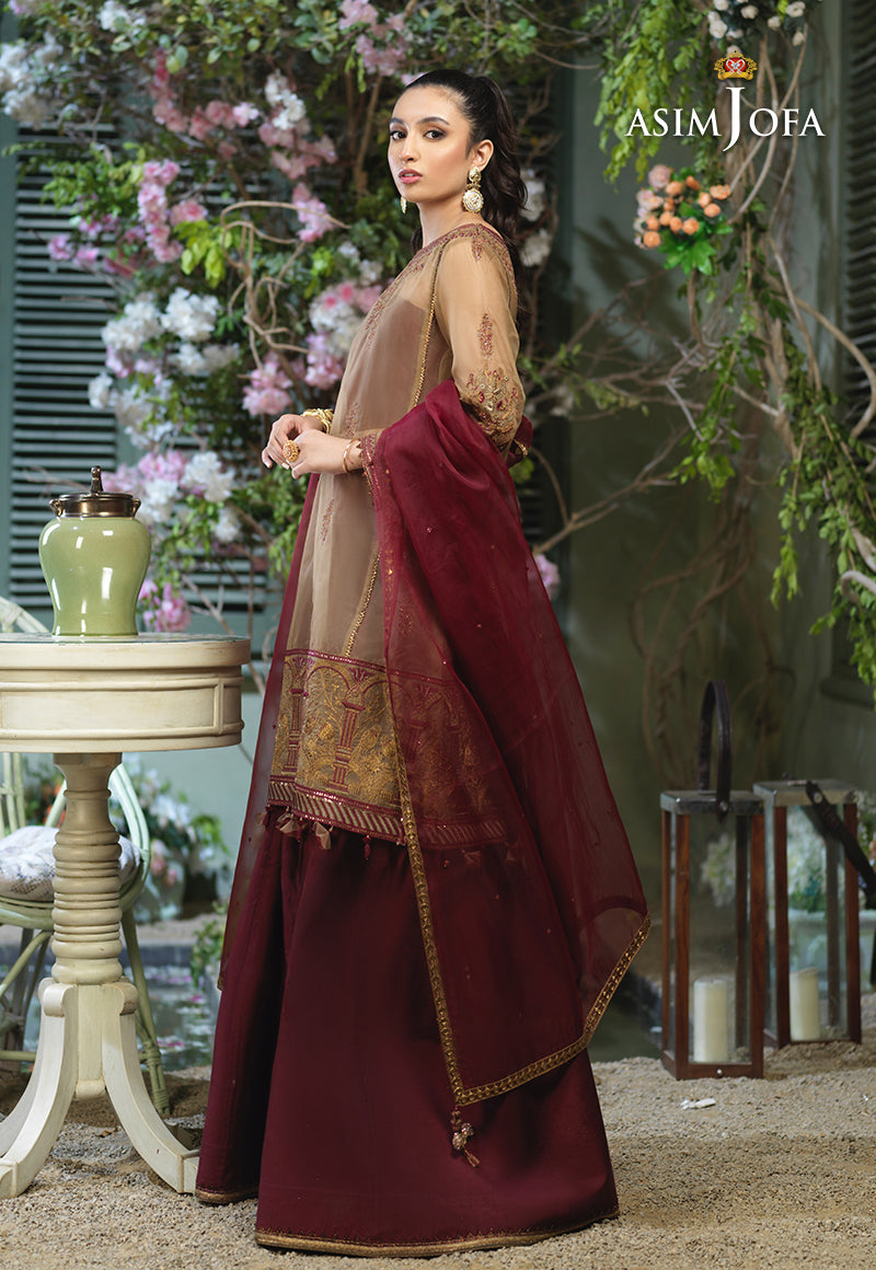 AJFC-47 EMBROIDERED ORGANZA 3 PCS