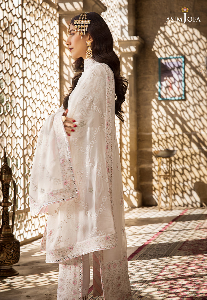 AJMQ-02 EMBROIDERED CHANDERI COTTON 3 PCS