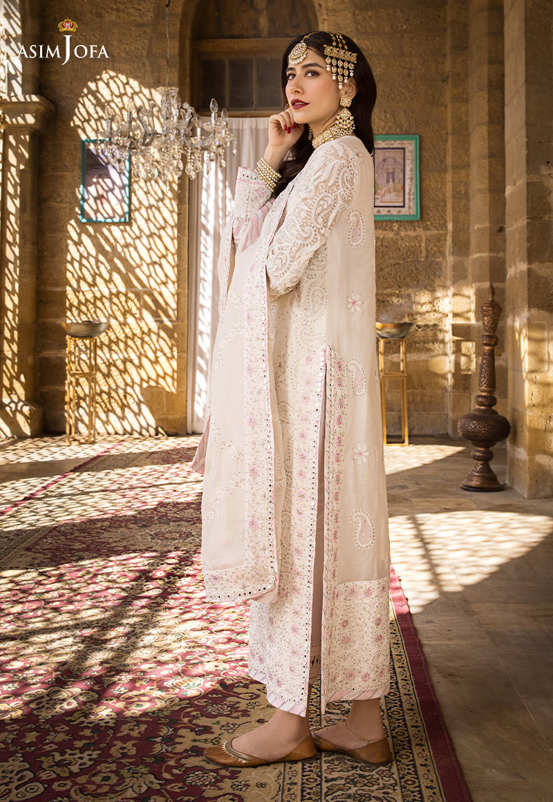 AJMQ-02 EMBROIDERED CHANDERI COTTON 3 PCS
