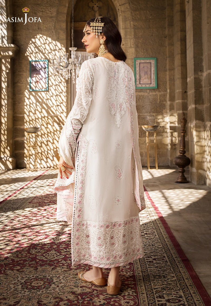 AJMQ-02 EMBROIDERED CHANDERI COTTON 3 PCS