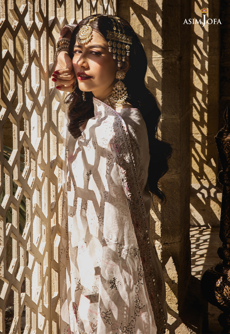 AJMQ-02 EMBROIDERED CHANDERI COTTON 3 PCS