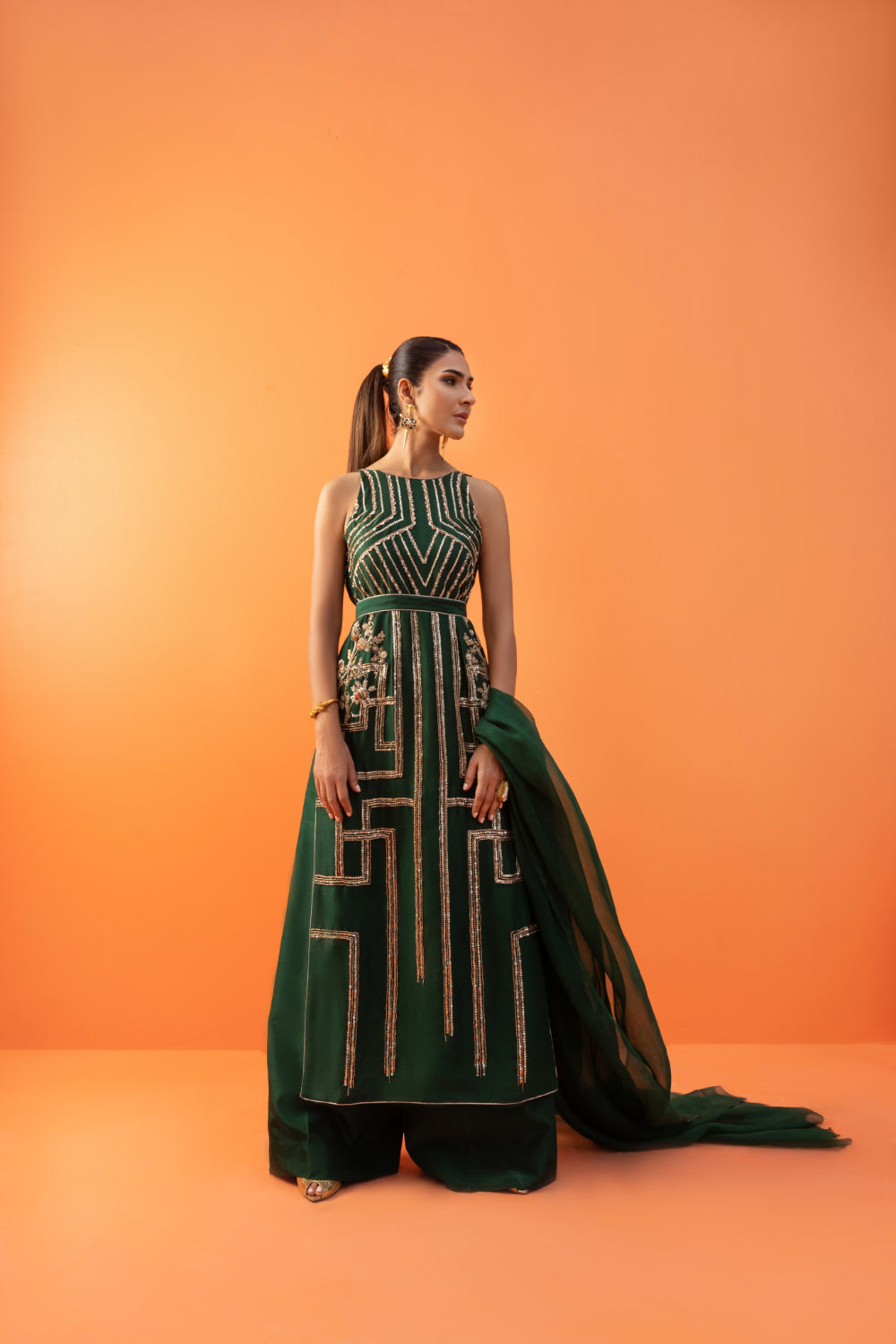 EMBROIDERED RAW SILK UR-7088