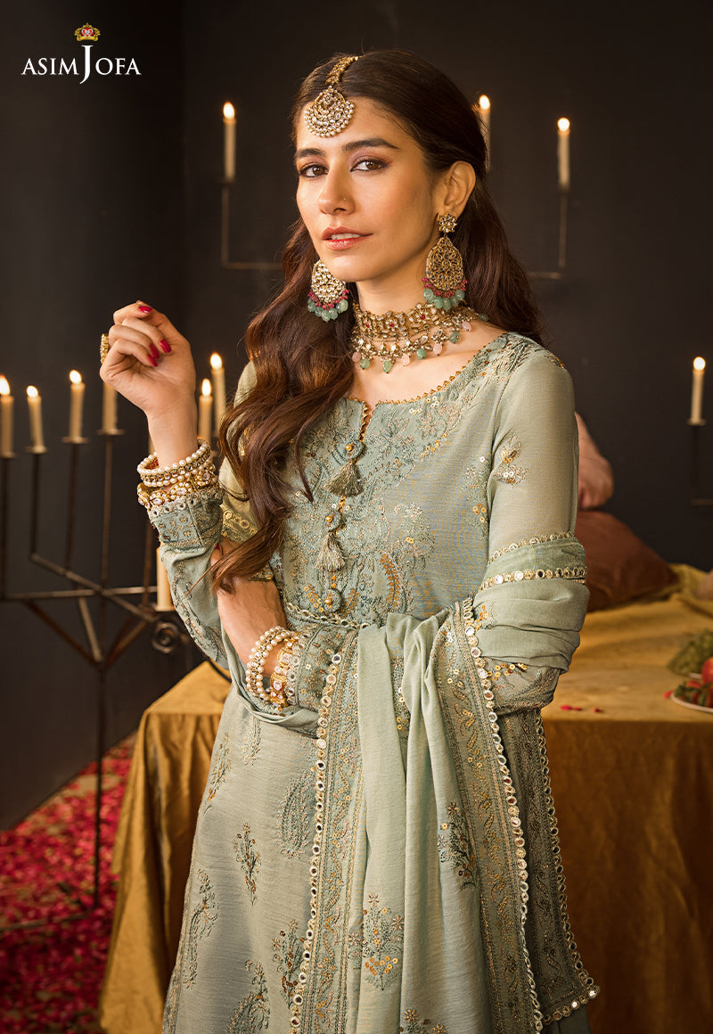 AJMQ-09 EMBROIDERED CHANDERI COTTON 3 PCS