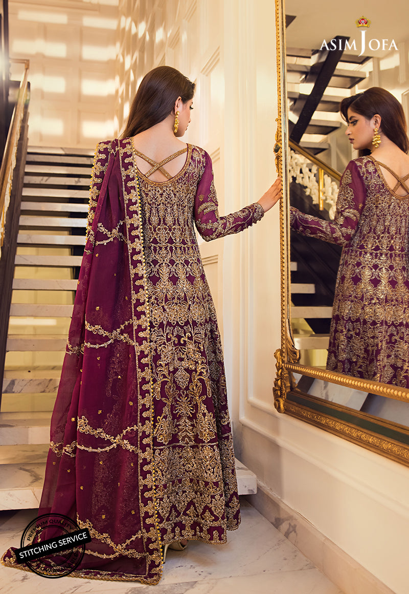 AJSE-07 DESIGNERS STITCHED EMBROIDERED CHIFFON 3 PCS