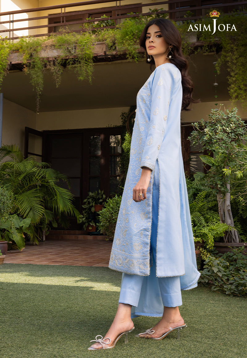 Ajso-57 Embroidered Cmabric Stitched 2 Pcs Shirt Trouser