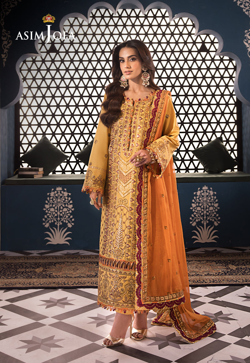 AJFIP-19 EMBROIDERED LAWN STITCHED 3 PCS