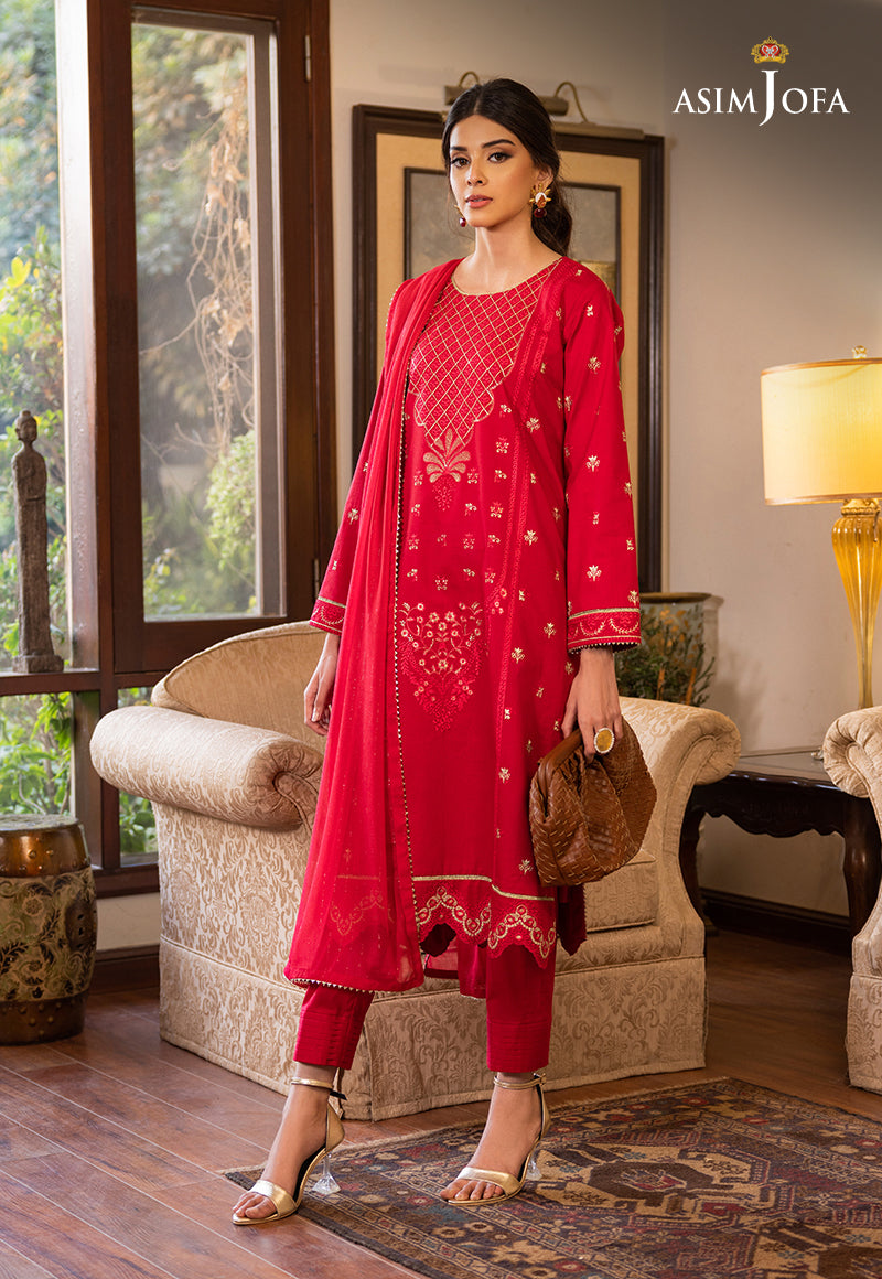 AJPE-22 (3-PC) EMBROIDERED CAMBRIC 3 PCS