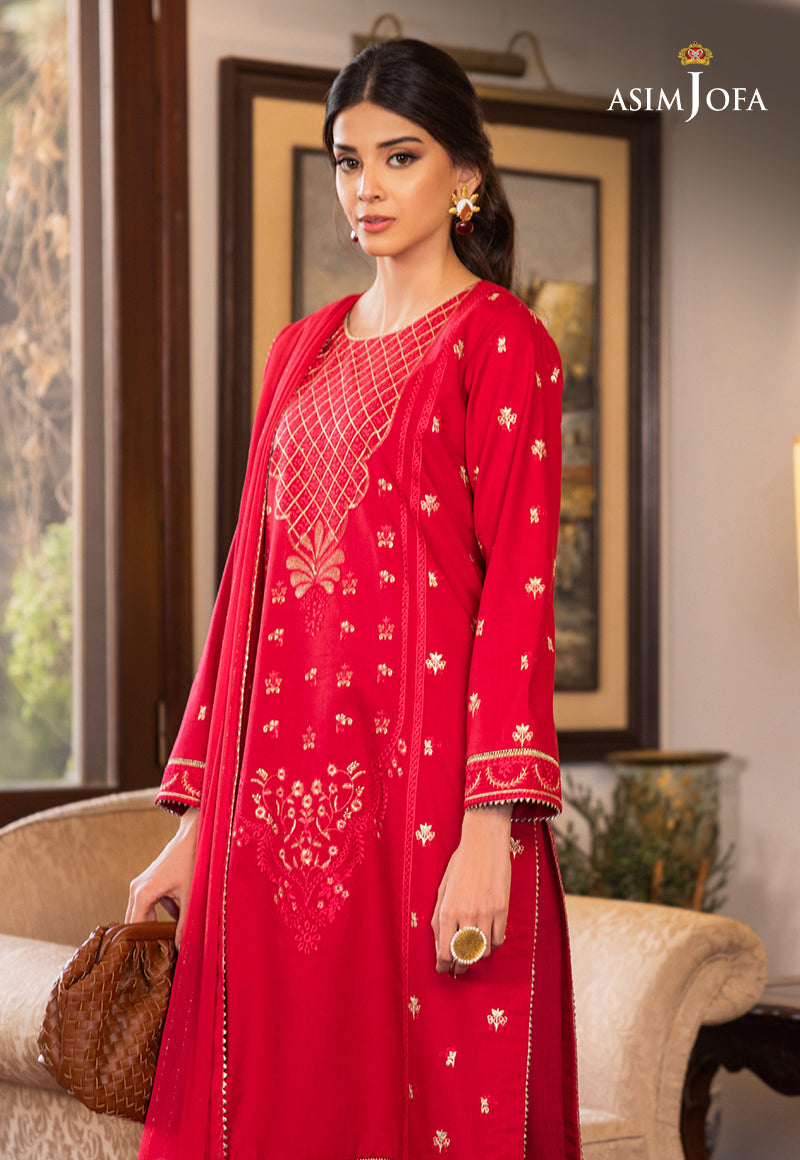 AJPE-22 (3-PC) EMBROIDERED CAMBRIC 3 PCS