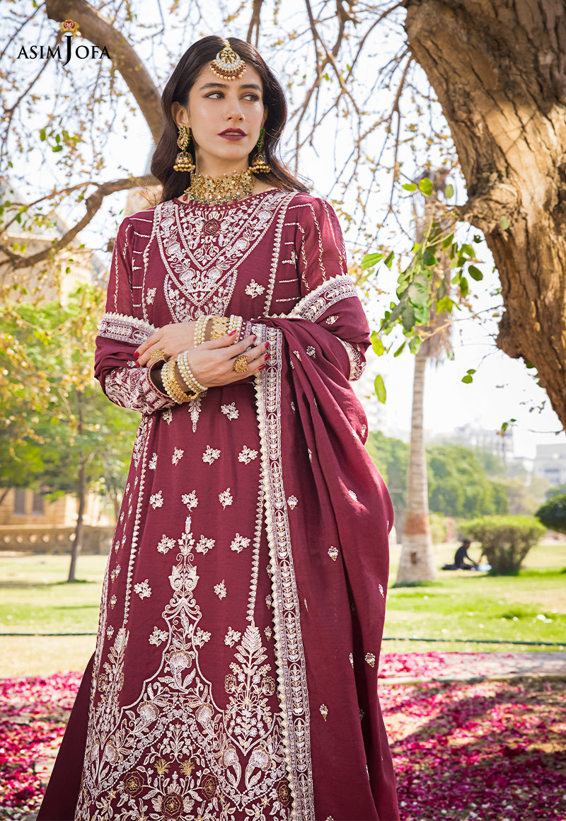 AJMQ-12 EMBROIDERED CHANDERI COTTON 3 PCS