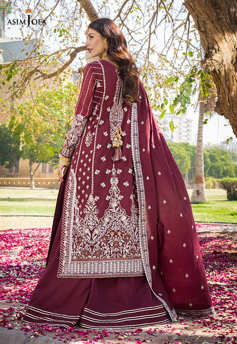 AJMQ-12 EMBROIDERED CHANDERI COTTON 3 PCS