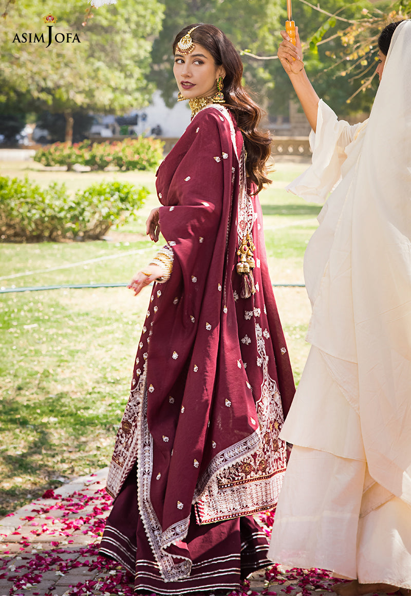 AJMQ-12 EMBROIDERED CHANDERI COTTON 3 PCS