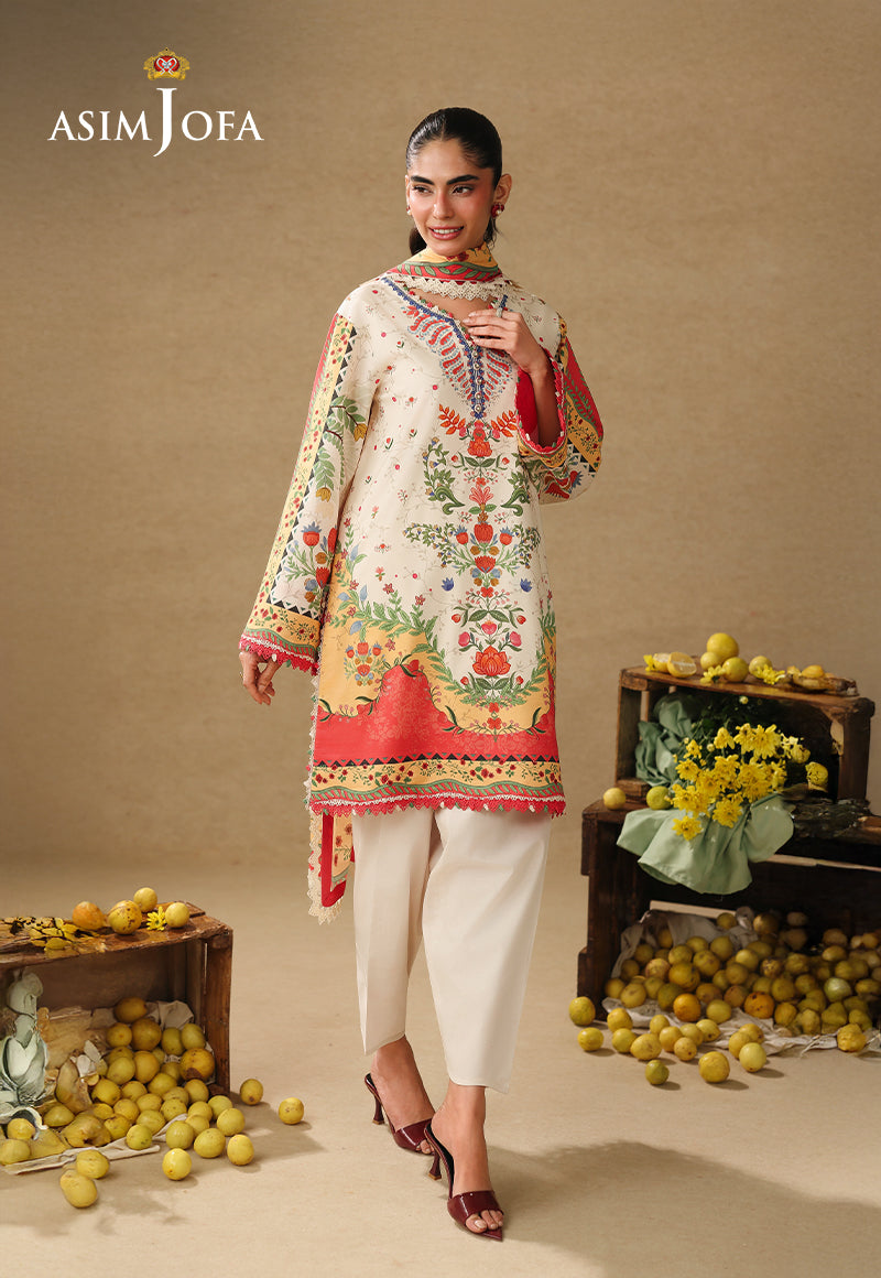 AJUBC-01 Printed Lawn Unstitched 3 Pcs