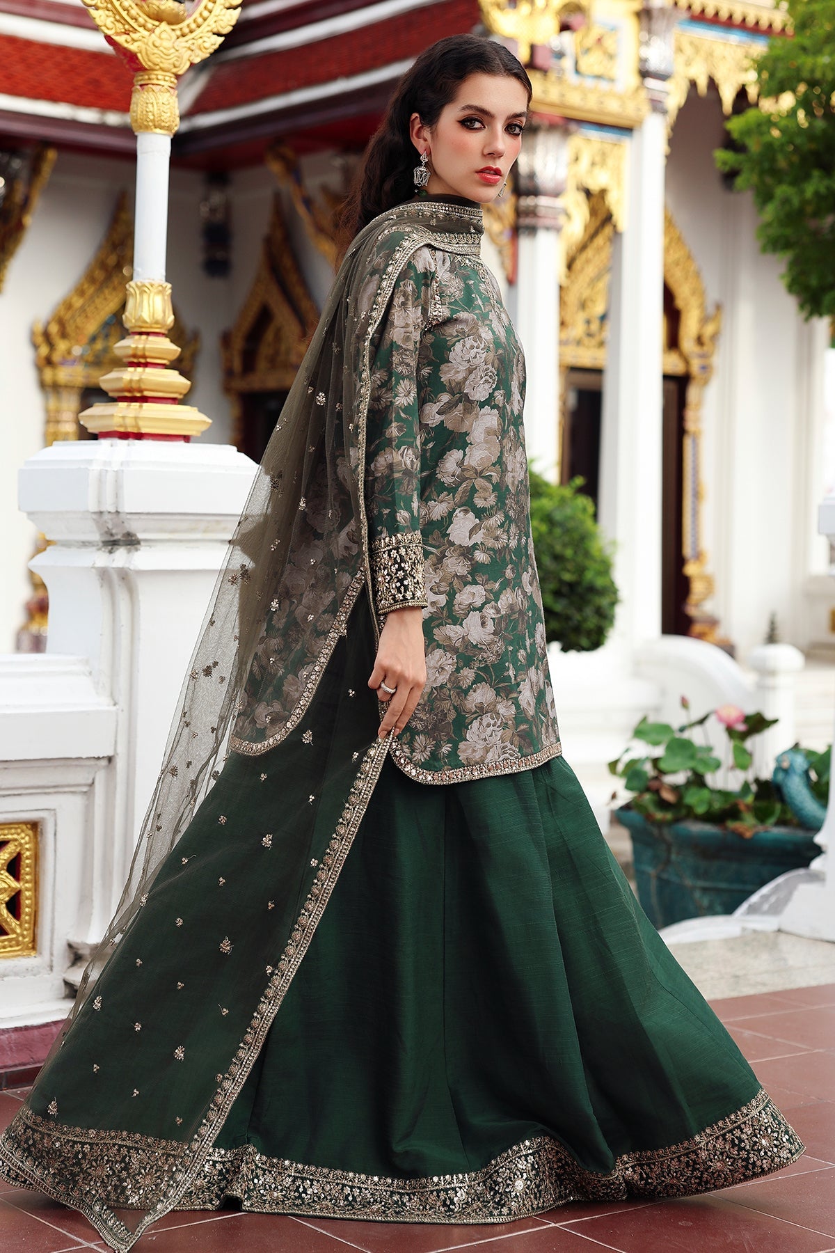 3-PC Embroidered Raw-Silk Suit CMA-5-161