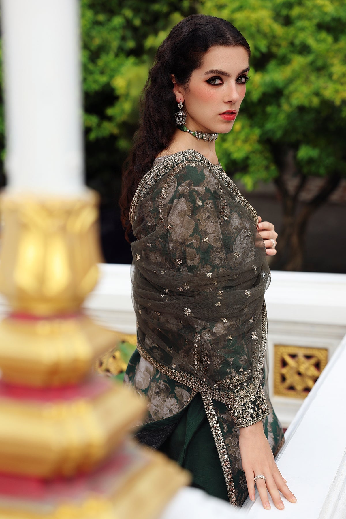 3-PC Embroidered Raw-Silk Suit CMA-5-161