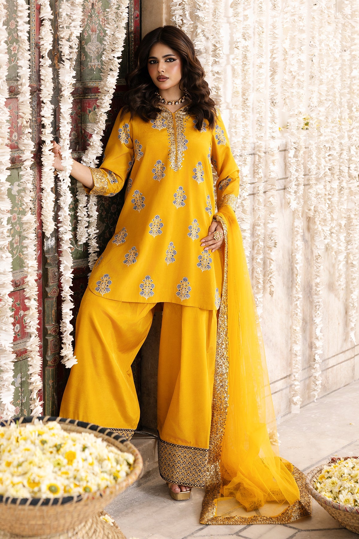3-PC Embroidered Raw-Silk Suit CMA-6-339