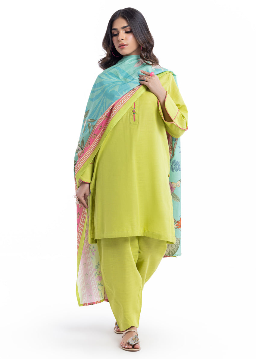 Lime-Khaddar-3 Piece (WP3PSBW25HR10N11)