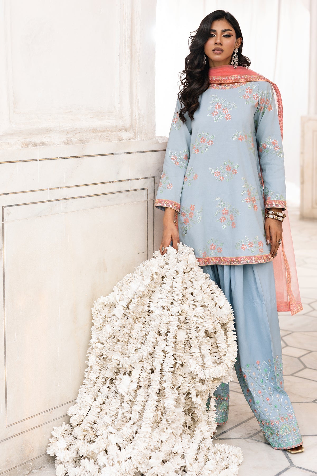 3-PC Embroidered Raw-Silk Suit CMA-6-344