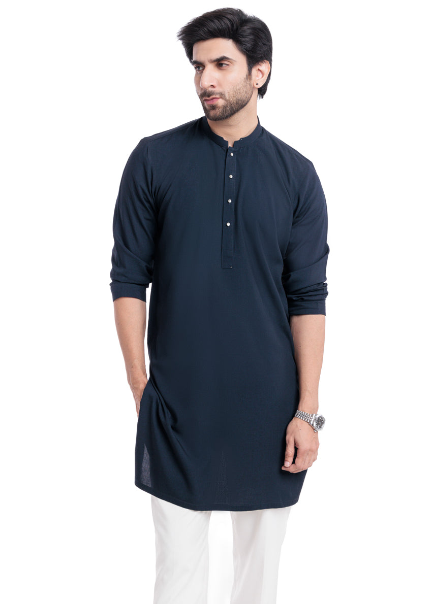 D-Blue-Blended-Kurta - (MP1PBW25BM11D2)