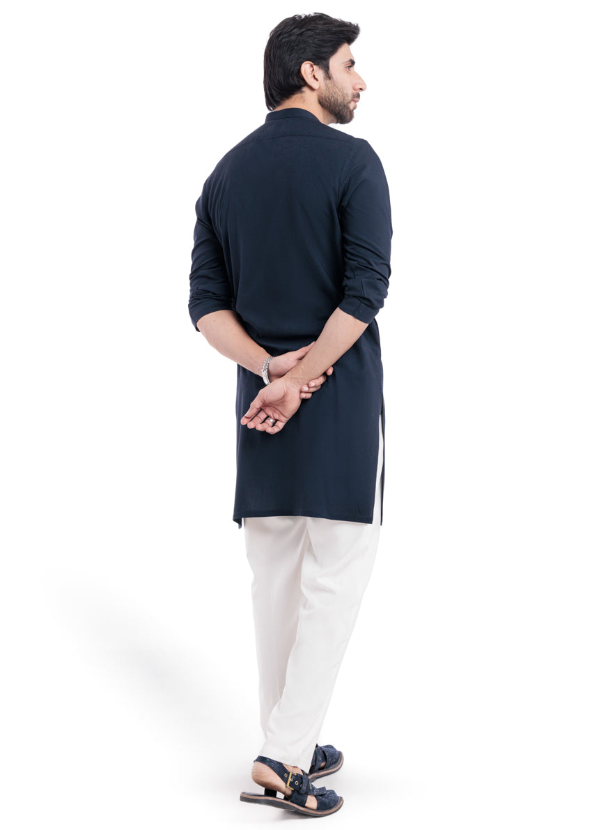 D-Blue-Blended-Kurta - (MP1PBW25BM11D2)