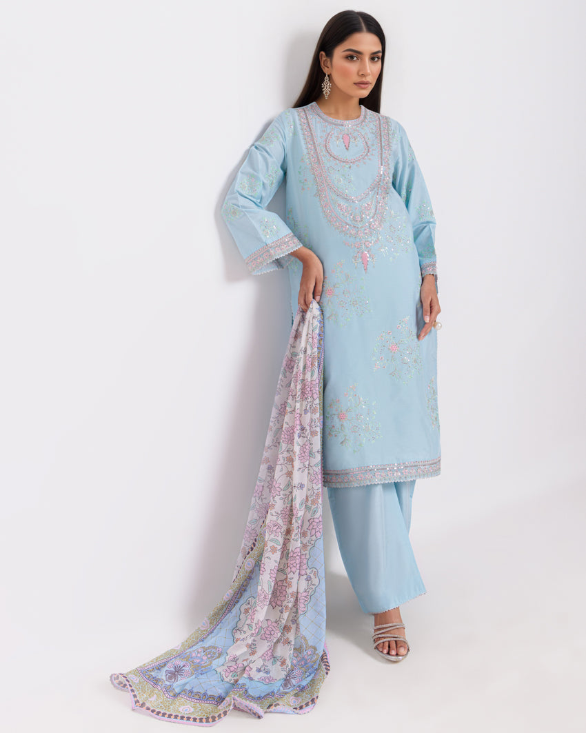 L-Blue-Cotton Net-3 Piece (WPS25FE3024)