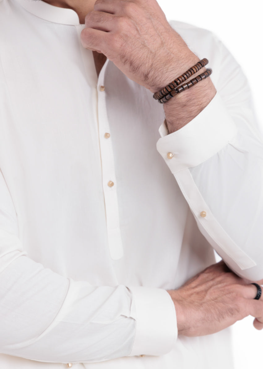 O-White-Cotton-Shalwar Suit - (MPS25SSS2054)