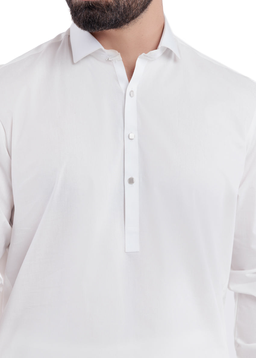 White-Cotton-Shalwar Suit - (MPS25SSS2052)